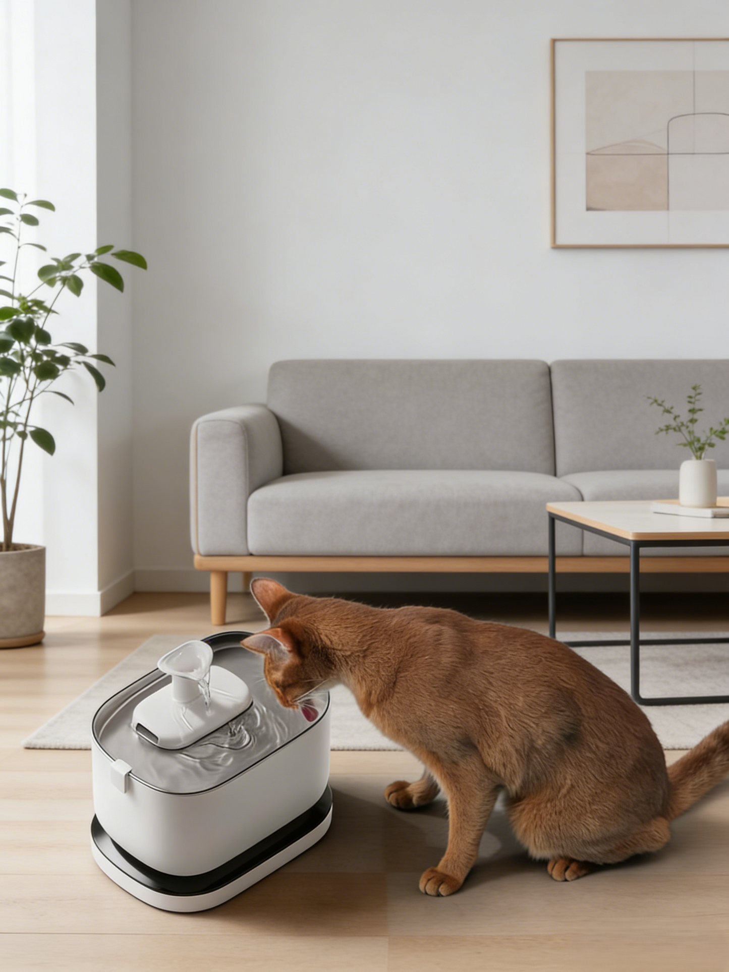 Whisper-Quiet Pet Water Fountain with 4-Layer Filtration & Rechargeable Battery