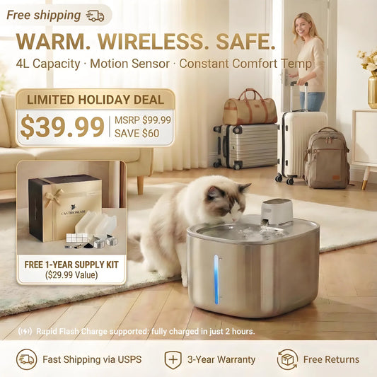 Long-Battery Wireless Pet Fountain - Multi-Stage Filtration for Pure Water
