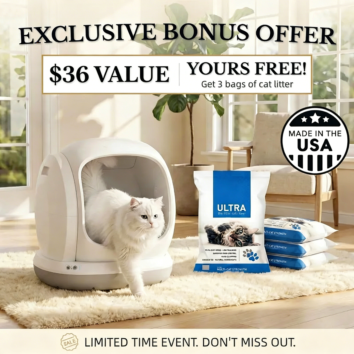 PetFlow™ Smart Self-Cleaning Litter Box - Ultra-Quiet & Extra Large