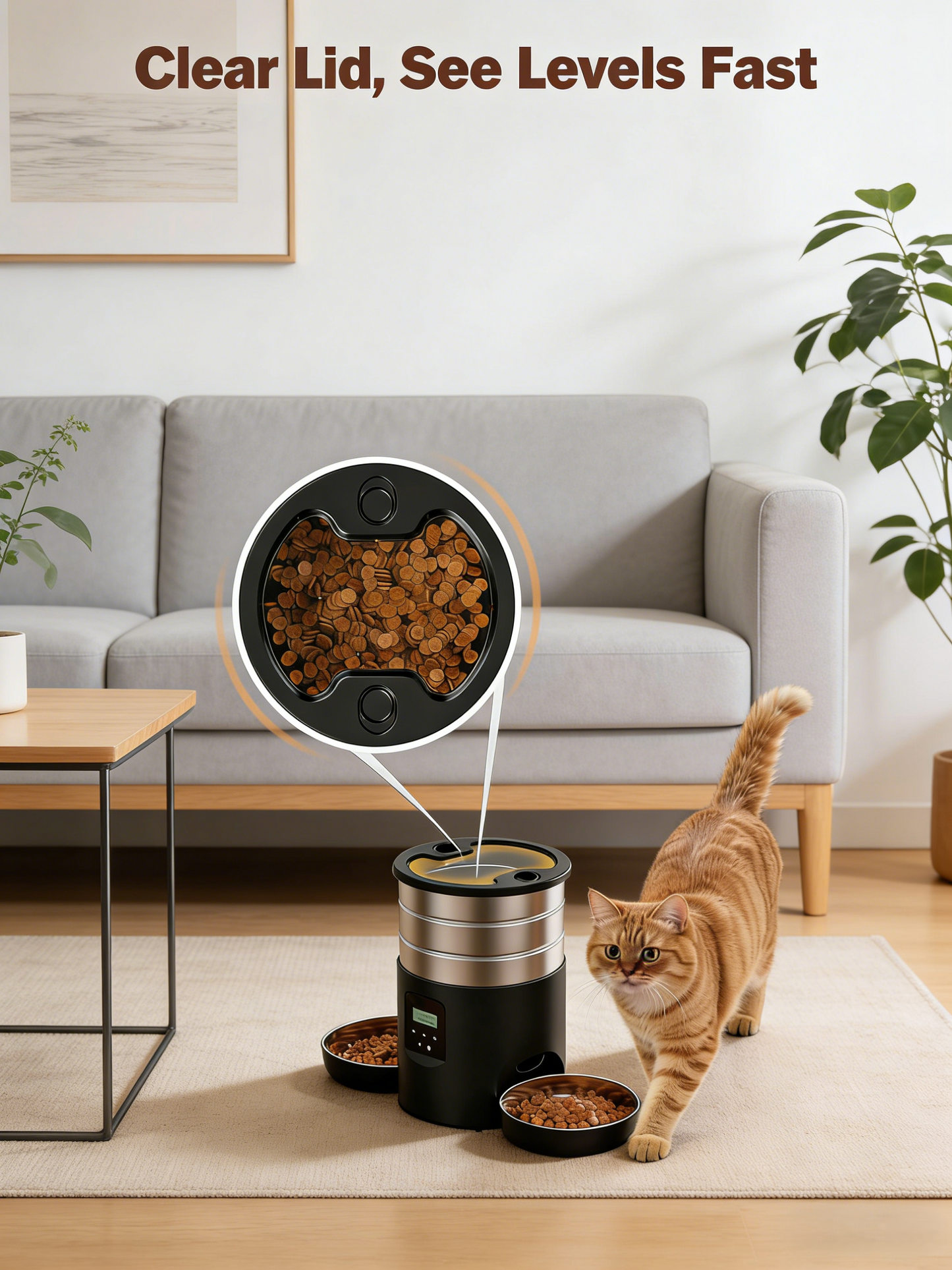 Dual-Bowl Automatic Pet Feeder (5L Capacity) for Multi-Pet Households