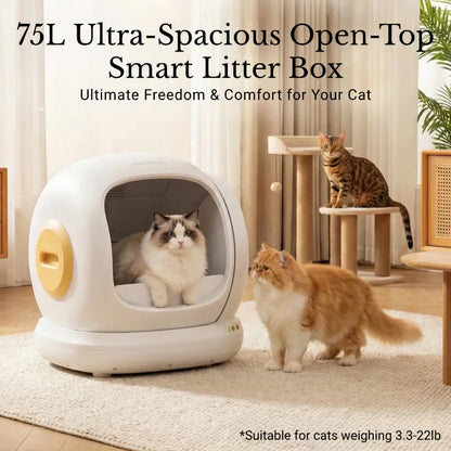 PetFlow™ Smart Self-Cleaning Litter Box - Ultra-Quiet & Extra Large