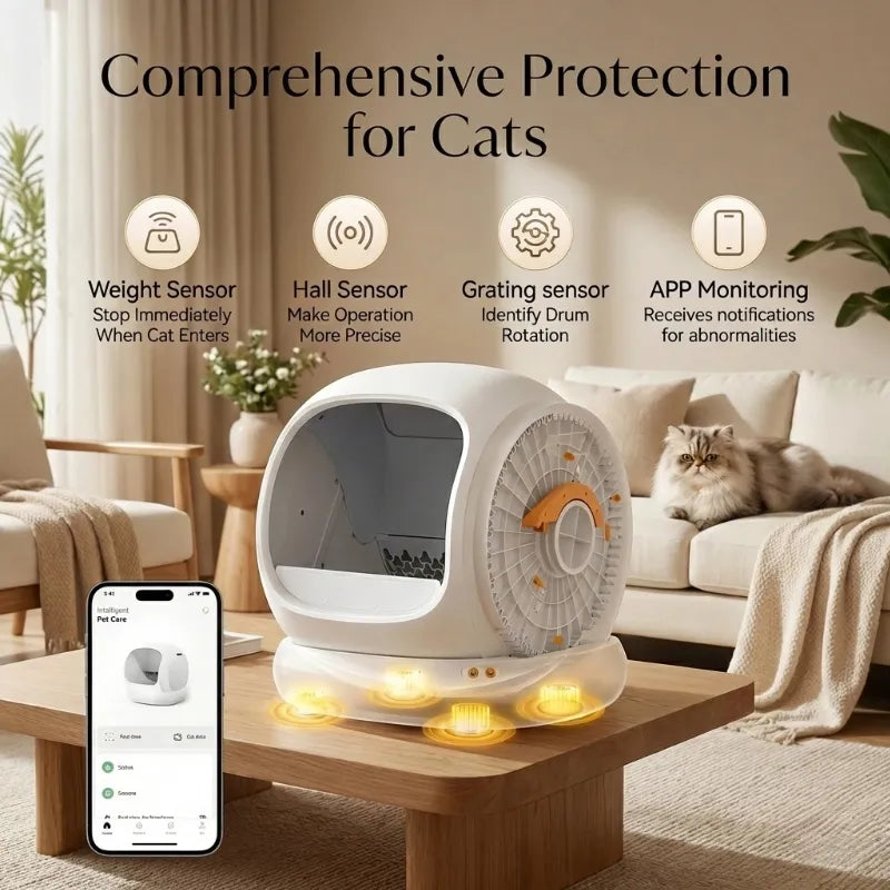 PetFlow™ Smart Self-Cleaning Litter Box - Ultra-Quiet & Extra Large