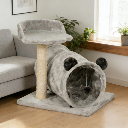Multi-Function Cat Activity Center (Claw-Shaped Bed + Tunnel + Scratching Post)