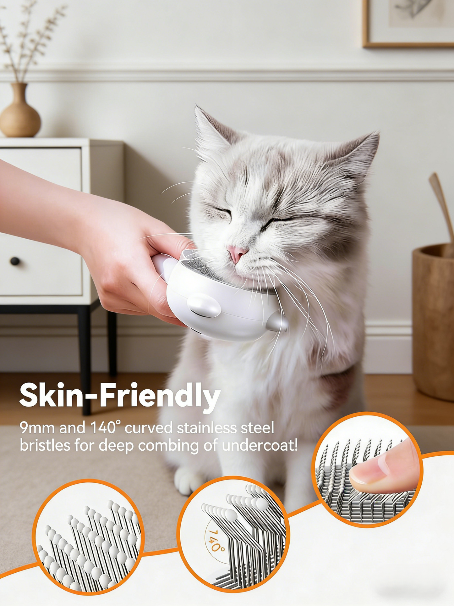2-in-1 Pet Grooming Brush with Gentle Steam & Self-Cleaning Function