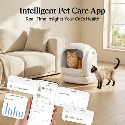 PetFlow™ Smart Self-Cleaning Litter Box - Ultra-Quiet & Extra Large