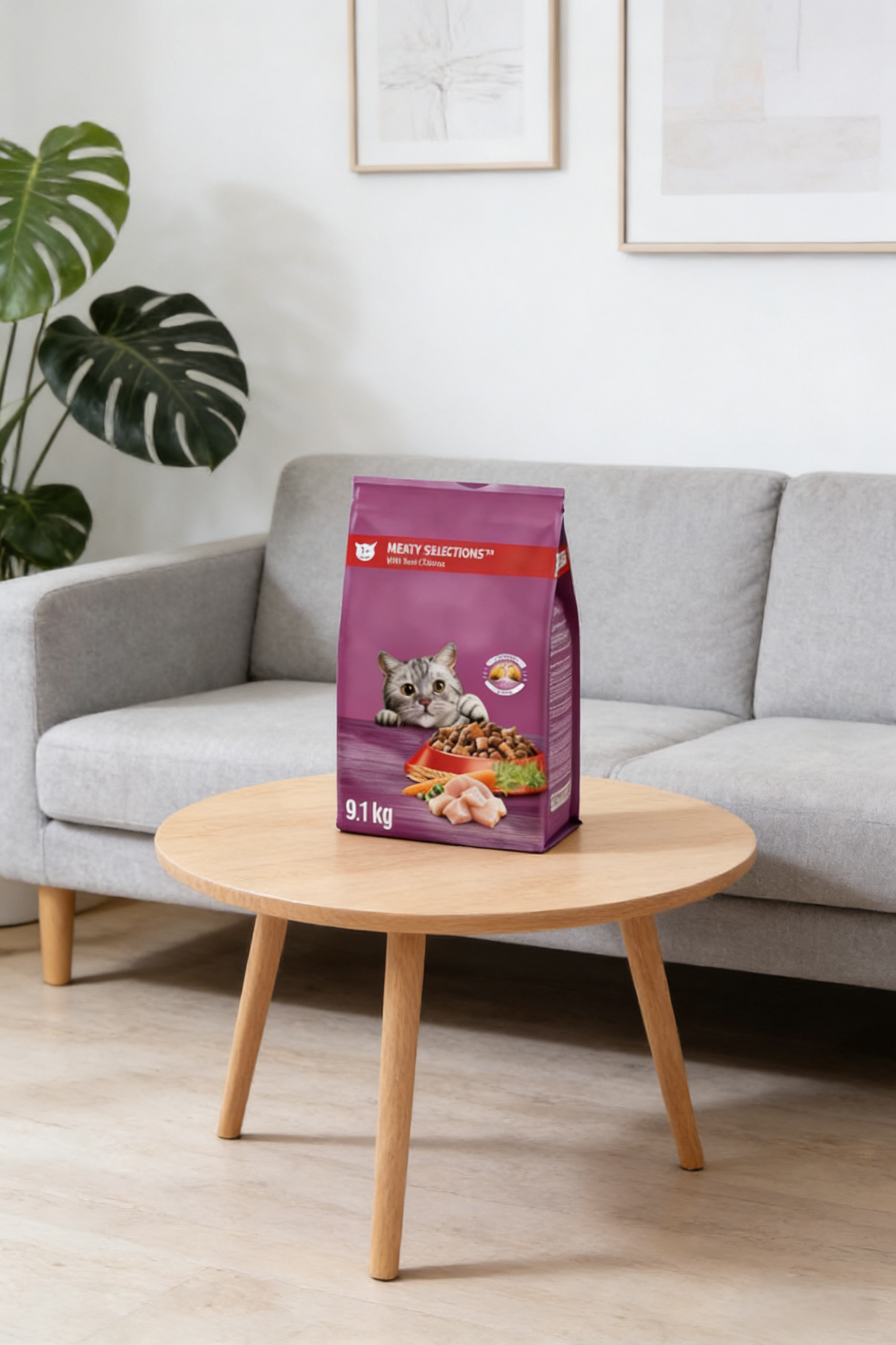 Chicken-Flavored Dry Cat Food (9.1kg Bag) for Adult Cats (1+ Years)