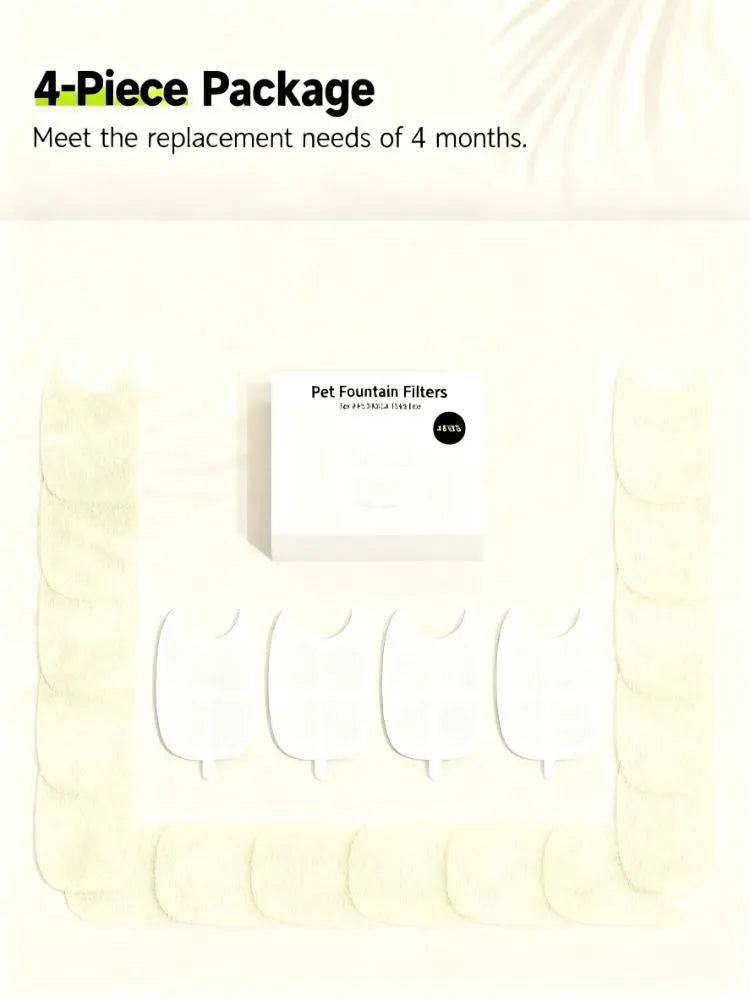 8-Pack Water Fountain Replacement Filters, 6-Layer Filtration with Pre-Filter Sponges